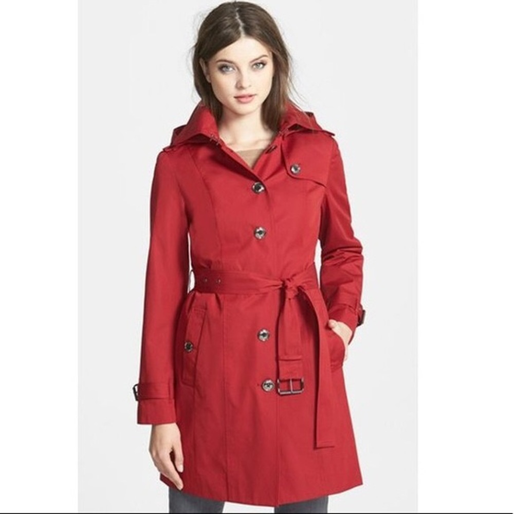 MICHAEL Michael Kors Red Belted Trench